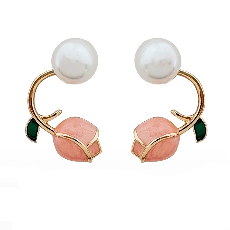 2023 Summer Gold Plated Jewelry Dainty Cute Pink Enamel Tulip Flower Floral Pearl Huggie Lightweight Ear Stud Earrings for Women
2023 Summer Gold Plated Jewelry Dainty Cute Pink Enamel Tulip Flower Floral Pearl Huggie Lightweight Ear Stud Earrings for Women