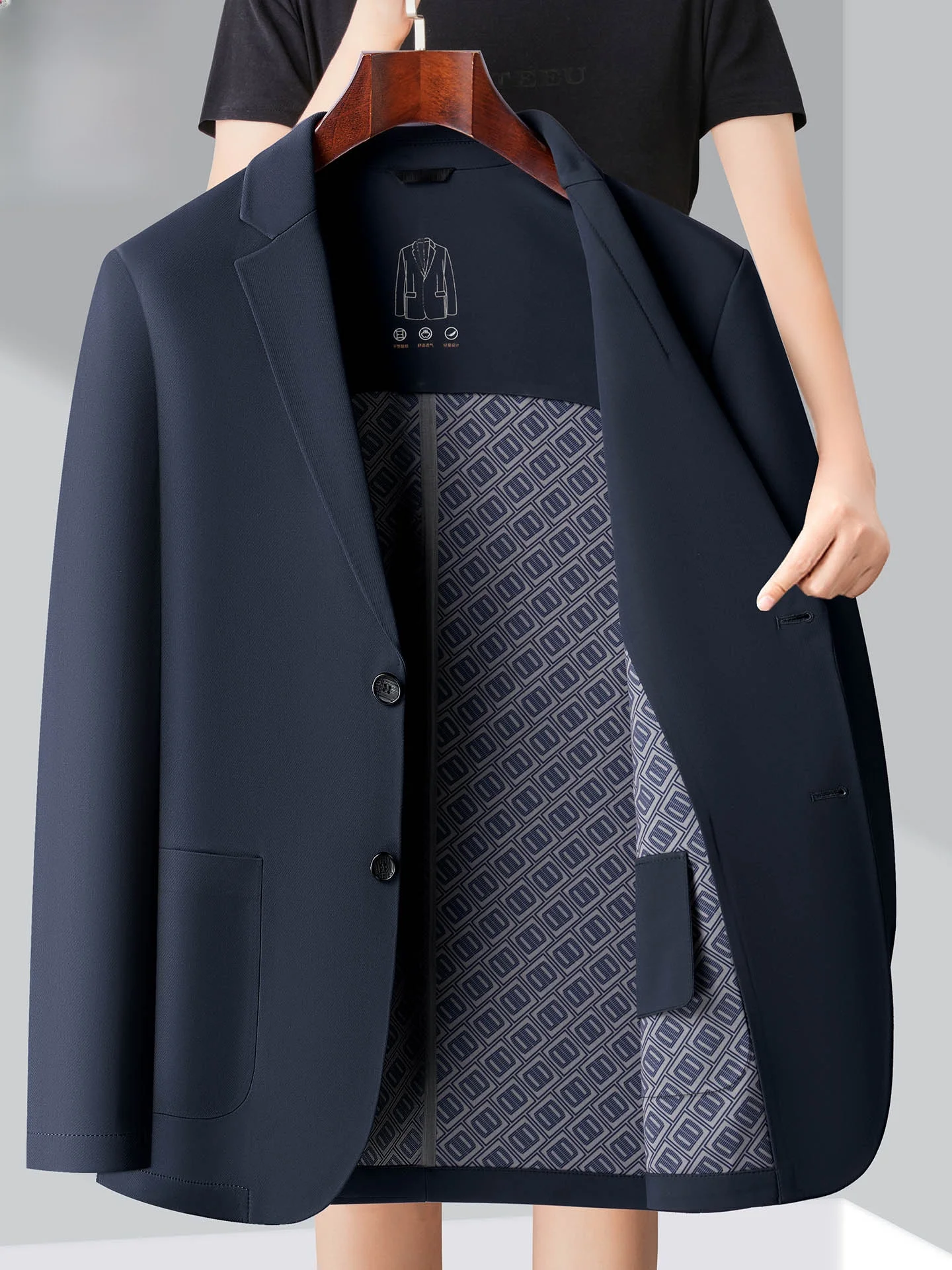 Casual Busin Sle Men's Suit Jaet Spring Autumn New Model Wooden Du Middle-aged Dad Clothes Stand Fit Long Sve
Casual Busin Sle Men's Suit Jaet Spring Autumn New Model Wooden Du Middle-aged Dad Clothes Stand Fit Long Sve