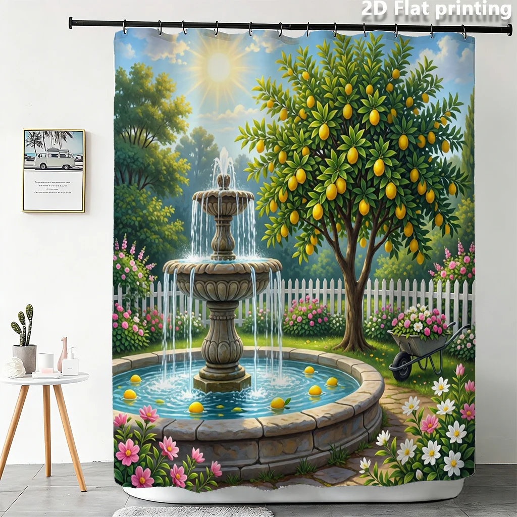 Decorative Watercolor Lemon Tree Garden Fountain Shower Curtain Waterproof Tropical Nature Bathroom Decor Polyester Curtain
Decorative Watercolor Lemon Tree Garden Fountain Shower Curtain Waterproof Tropical Nature Bathroom Decor Polyester Curtain