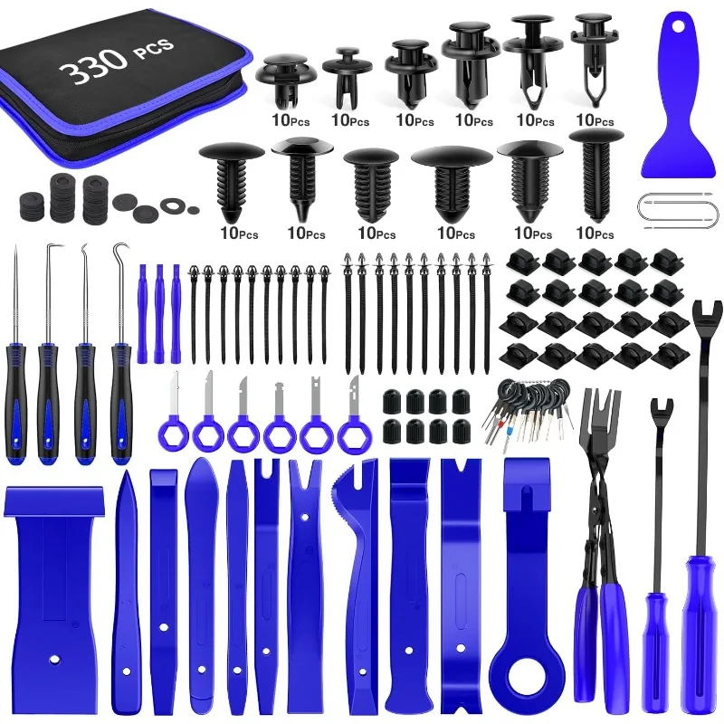 330PCS Trim Removal Tool Auto Push Pin Bumper Retainer Clip Set Fastener Terminal Remover Tool Adhesive Cable Clips Pry Kits
330PCS Trim Removal Tool Auto Push Pin Bumper Retainer Clip Set Fastener Terminal Remover Tool Adhesive Cable Clips Pry Kits