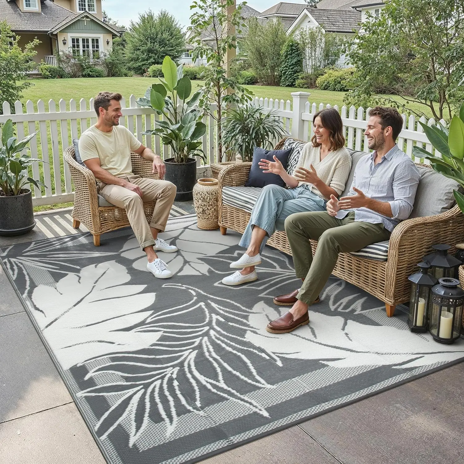 8'x10' Outdoor Rug Waterproof Plastic Straw Rugs Large Grey Reversible Olive Leaf Mat Floor Carpet for Camping RV Deck Entrya
8'x10' Outdoor Rug Waterproof Plastic Straw Rugs Large Grey Reversible Olive Leaf Mat Floor Carpet for Camping RV Deck Entrya