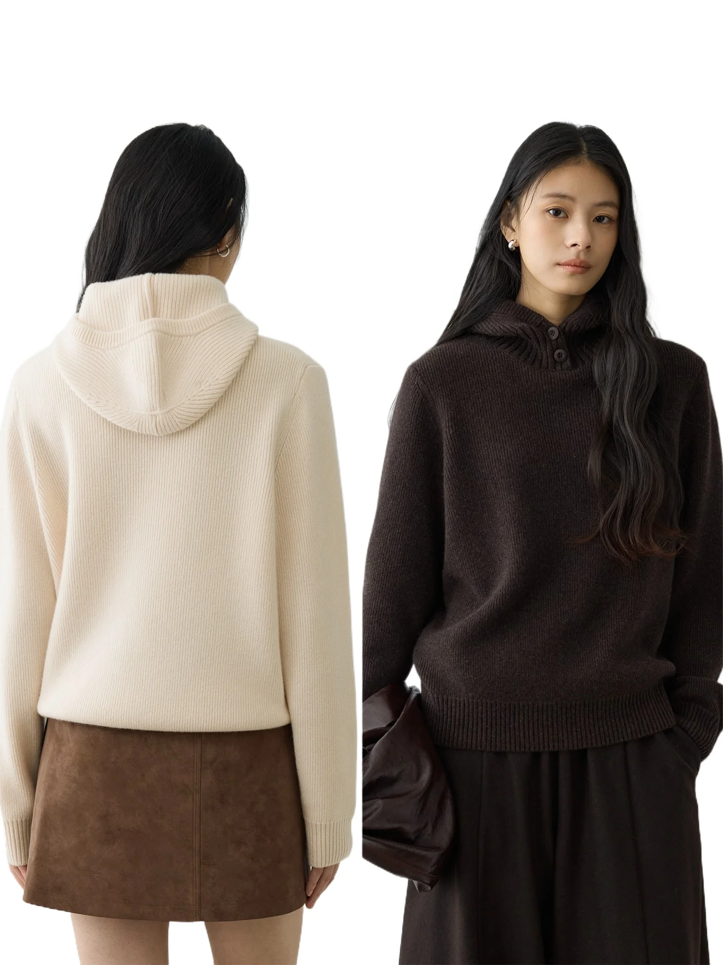 Lem wind heavy Consinee AU series Siping dense weaving + simple fruit buckle hooded sweater knitted sweater women
Lem wind heavy Consinee AU series Siping dense weaving + simple fruit buckle hooded sweater knitted sweater women