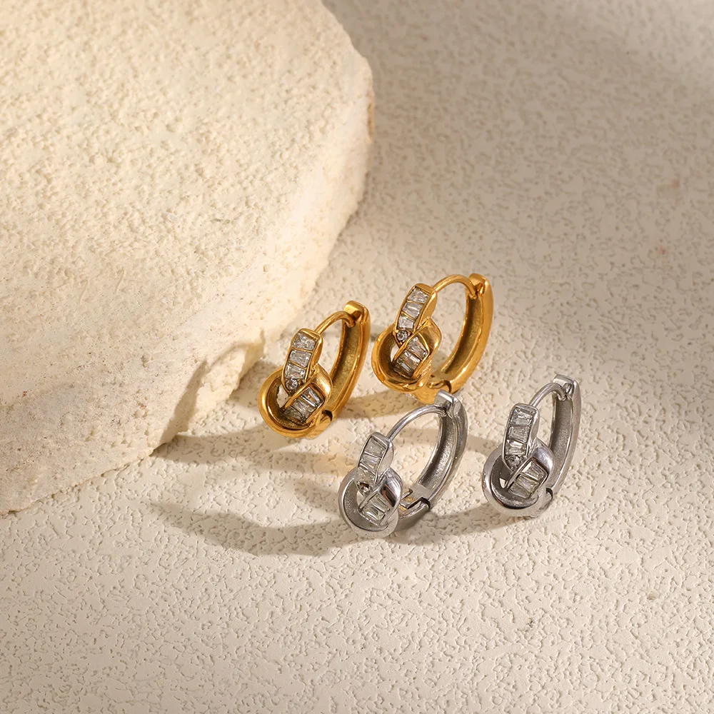 Coranda 18K Gold Plated Stainless Steel Exquisite Knotted Zircon Earrings Women's Fashion Jewelry Gift
Coranda 18K Gold Plated Stainless Steel Exquisite Knotted Zircon Earrings Women's Fashion Jewelry Gift
