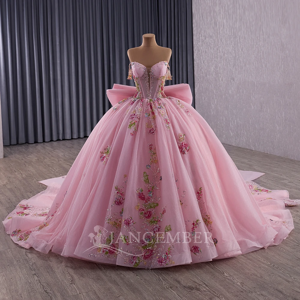 Customized Glitter Pink Crystal Beading Ball Gown Quinceanera Dresses Off The Shoulder Sequined vestido de 15 quinceañera
Customized Glitter Pink Crystal Beading Ball Gown Quinceanera Dresses Off The Shoulder Sequined vestido de 15 quinceañera