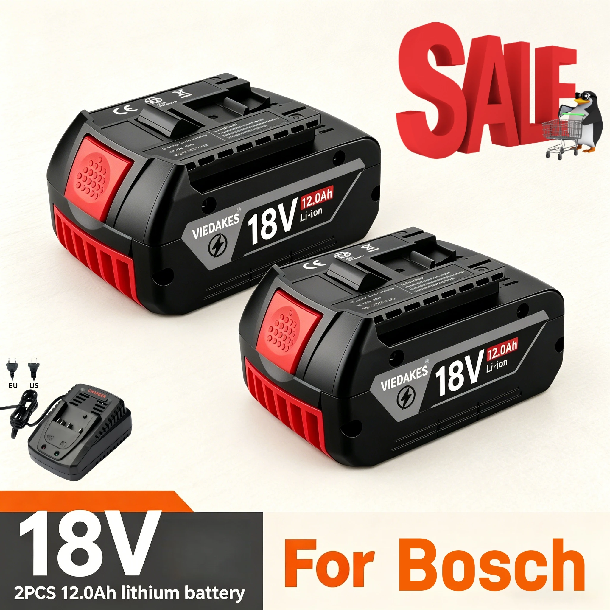 18V 12.0Ah Li-ion Rechargeable Battery For Bosch 18V Battery BAT619 BAT629 BAT639 Heavy Duty Power Tool Battery Pack
18V 12.0Ah Li-ion Rechargeable Battery For Bosch 18V Battery BAT619 BAT629 BAT639 Heavy Duty Power Tool Battery Pack