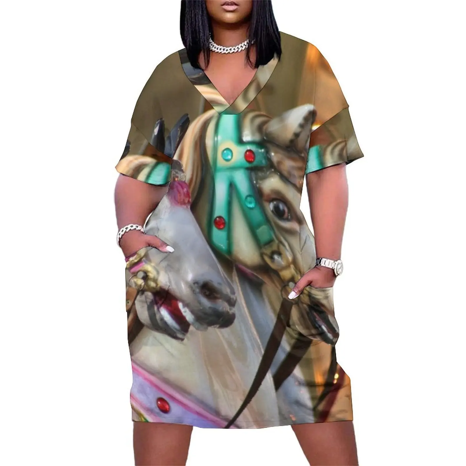 Vintage Carousel Horses Loose Pocket Dress chic and elegant evening dress summer dress women 2025 summer
Vintage Carousel Horses Loose Pocket Dress chic and elegant evening dress summer dress women 2025 summer