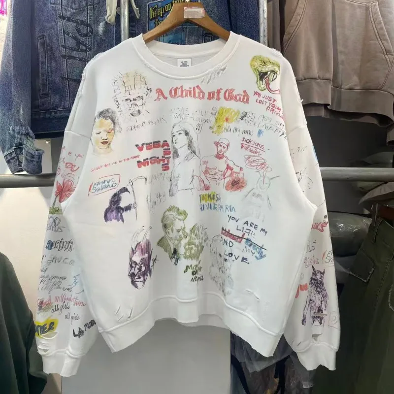 American Retro Cartoon fiti Loose Streetwear Long Sve T-irt ex Autumn Winter Breathable Casual round Ne Top
American Retro Cartoon fiti Loose Streetwear Long Sve T-irt ex Autumn Winter Breathable Casual round Ne Top