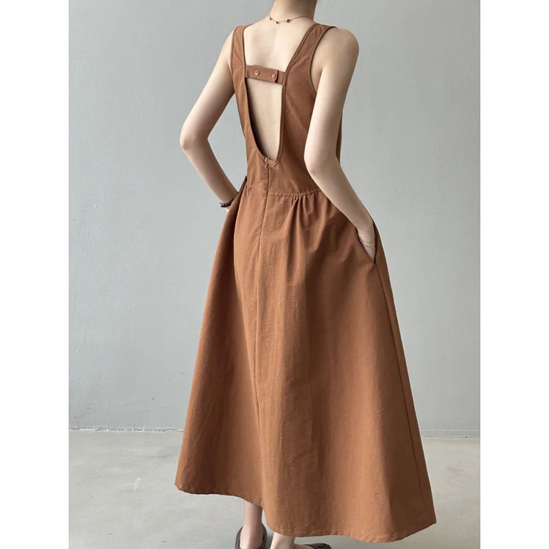 French Minority Vest Skirt Dress2025Summer New Artistic Waist-Tight Temperament Long Dress80929
French Minority Vest Skirt Dress2025Summer New Artistic Waist-Tight Temperament Long Dress80929