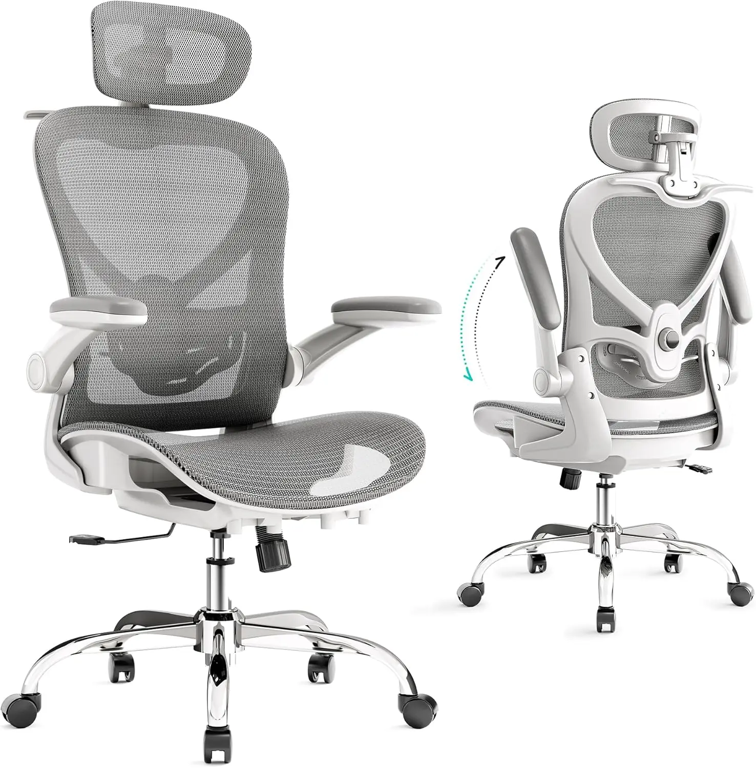 Ergonomic Office Chair With 3D Headrest, Desk Chair With Coat Hanger, Executive Chair With 2D Lumbar Support & Flip Up Arms,
Ergonomic Office Chair With 3D Headrest, Desk Chair With Coat Hanger, Executive Chair With 2D Lumbar Support & Flip Up Arms,