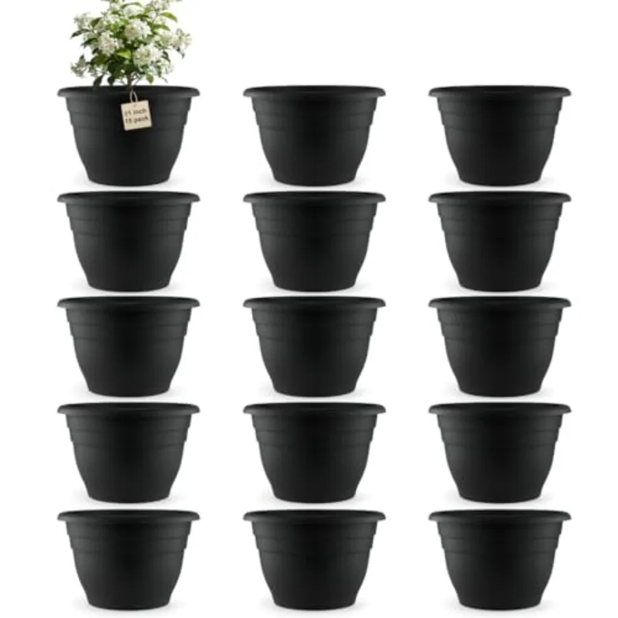 15 Plant Pots with Drainage Holes Plastic Flower Pots with Hanging Holes Durable Planters for door and Outdoor Plants Nursery P
15 Plant Pots with Drainage Holes Plastic Flower Pots with Hanging Holes Durable Planters for door and Outdoor Plants Nursery P
