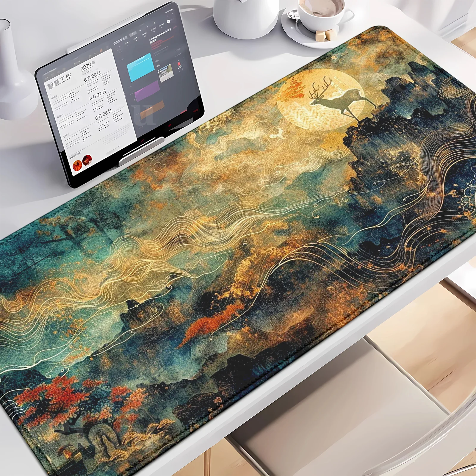 HD Wall painting Dunhuang Nine Colored Deer Large Gamer Control Deskmat Pc Gaming Setup Accessories Gamer Keyboard Pad Mouse pad
HD Wall painting Dunhuang Nine Colored Deer Large Gamer Control Deskmat Pc Gaming Setup Accessories Gamer Keyboard Pad Mouse pad