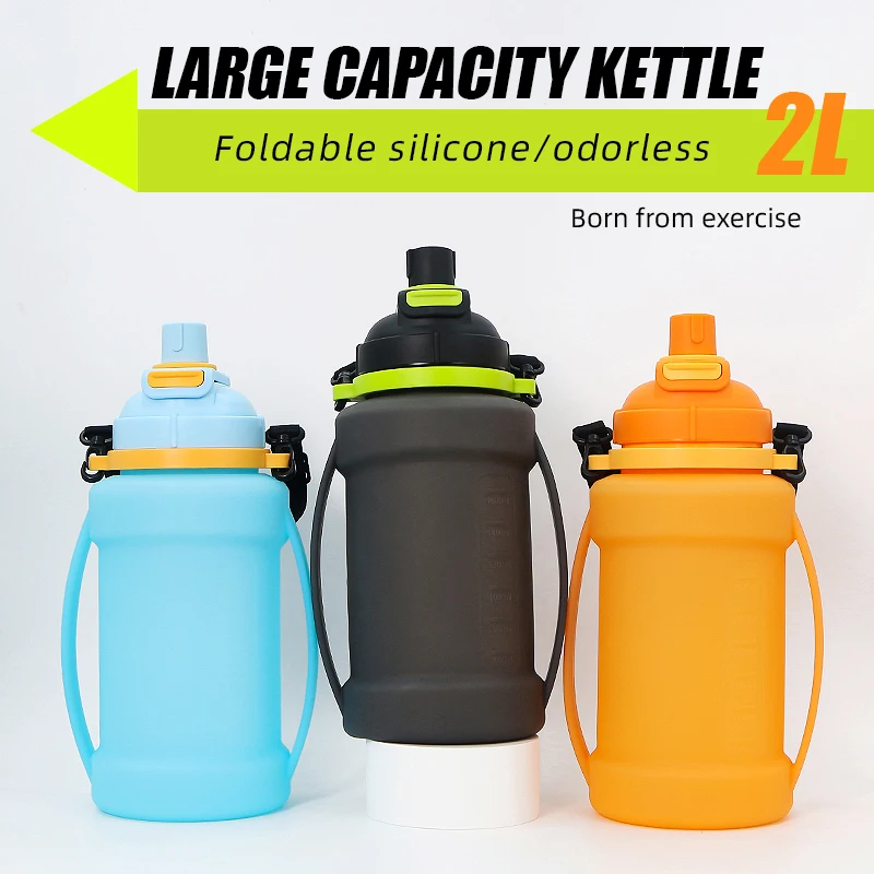 Collapsible Silicone Water Bottle 2L/64oz Large Capacity BPA Free With Strap Portable For Camping Hiking Sports Outdoors Gym
Collapsible Silicone Water Bottle 2L/64oz Large Capacity BPA Free With Strap Portable For Camping Hiking Sports Outdoors Gym