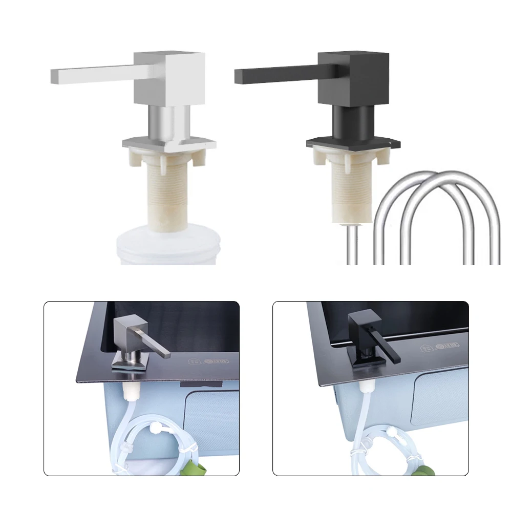 Modern Buit-in Pump Dispenser Kitchen Liquid Detergent Holder Brushed Black Sink Soap Lotion Dispenser Press Dispensing Bottle
Modern Buit-in Pump Dispenser Kitchen Liquid Detergent Holder Brushed Black Sink Soap Lotion Dispenser Press Dispensing Bottle