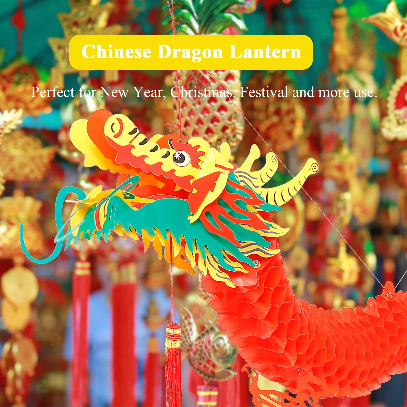 Hanging Dragon Decorations 1M Chinese Dragon Lantern Plastic Festival Light for Lunar New Year Celebration Home Decor
Hanging Dragon Decorations 1M Chinese Dragon Lantern Plastic Festival Light for Lunar New Year Celebration Home Decor