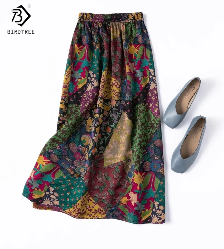 Birdtree Summer 100% Mulberry Silk Skirt,Ethnic Style Jacquard Cloud Veil Slit Elastic Waist Straight Skirt,2025 New D55627JF
Birdtree Summer 100% Mulberry Silk Skirt,Ethnic Style Jacquard Cloud Veil Slit Elastic Waist Straight Skirt,2025 New D55627JF