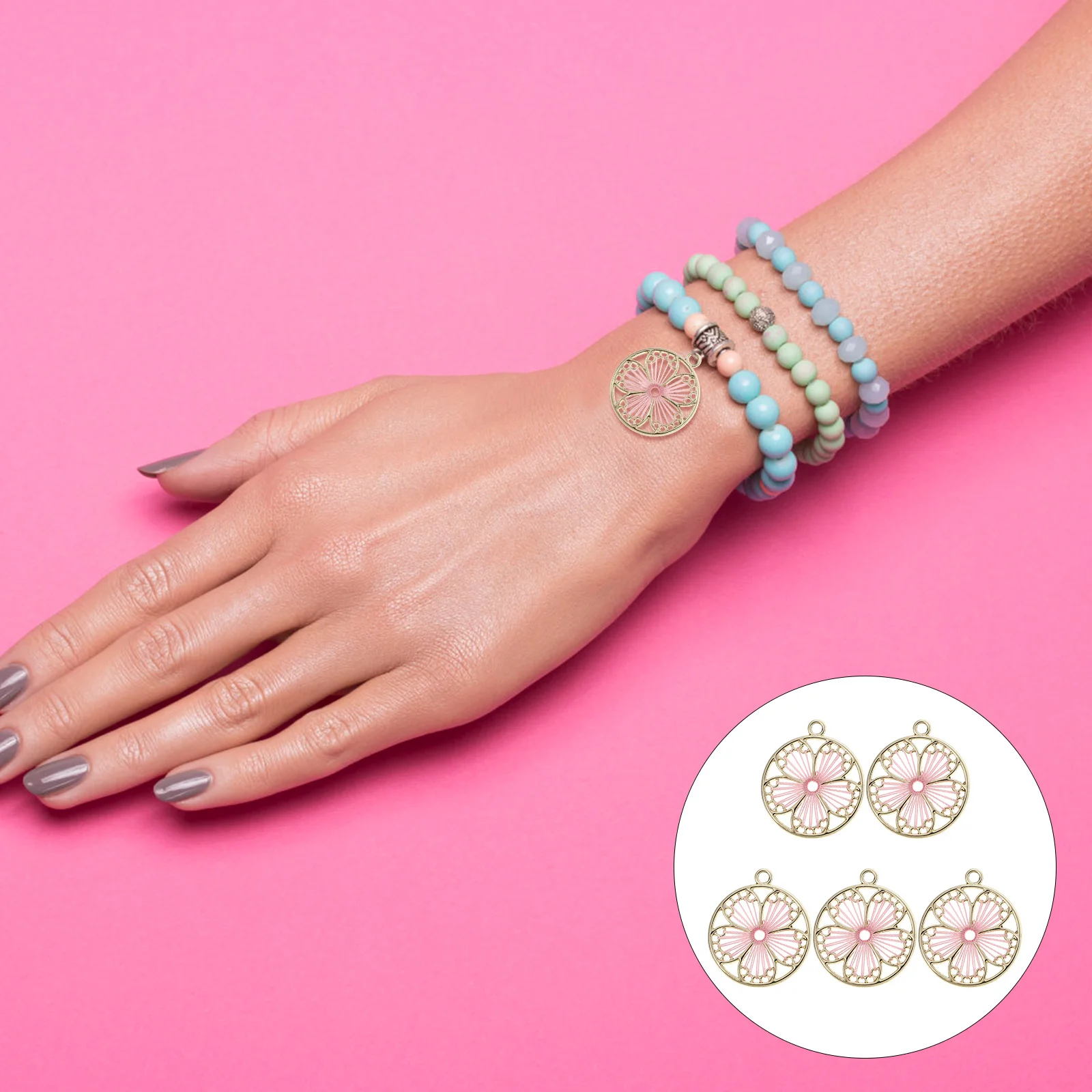 5pcs Ear Earring Findings Materials Diy Jewelry Making Alloy Round Pendant Bracelet Necklace Key Chain Craft Supplies
5pcs Ear Earring Findings Materials Diy Jewelry Making Alloy Round Pendant Bracelet Necklace Key Chain Craft Supplies