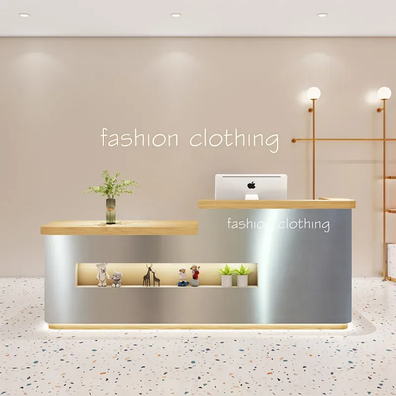 Nordic Modern Commercial Beauty Salon Nail Salon Small Bar Reception Desk Stainless Steel Clothing Store Checkout Page Simple
Nordic Modern Commercial Beauty Salon Nail Salon Small Bar Reception Desk Stainless Steel Clothing Store Checkout Page Simple