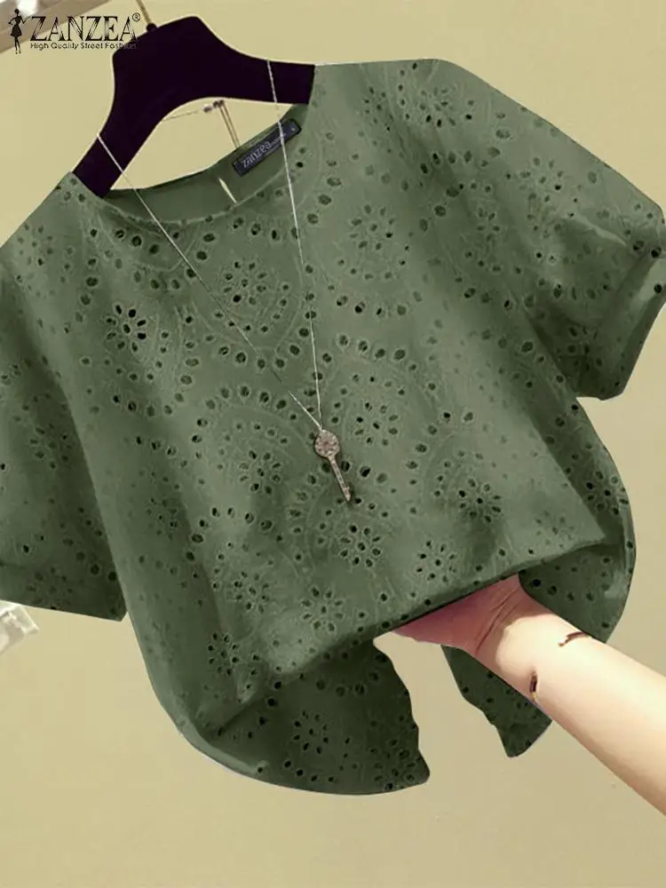 ZANZEA Hollow Out Embroidery Lace Blusa Short Puff Sleeve Fashion 2024 Summer O Neck Tunic Tops Daily Women Korean Style Blouses
ZANZEA Hollow Out Embroidery Lace Blusa Short Puff Sleeve Fashion 2024 Summer O Neck Tunic Tops Daily Women Korean Style Blouses