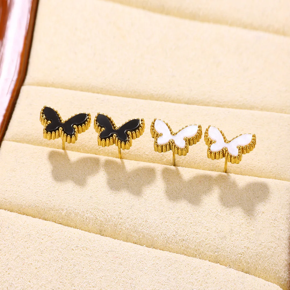 New Oil Drop Butterfly Earrings For Women Fashion 18K Gold Color Stainless Steel Stud Earring Vintage Charm Aretes Jewelry Gift
New Oil Drop Butterfly Earrings For Women Fashion 18K Gold Color Stainless Steel Stud Earring Vintage Charm Aretes Jewelry Gift