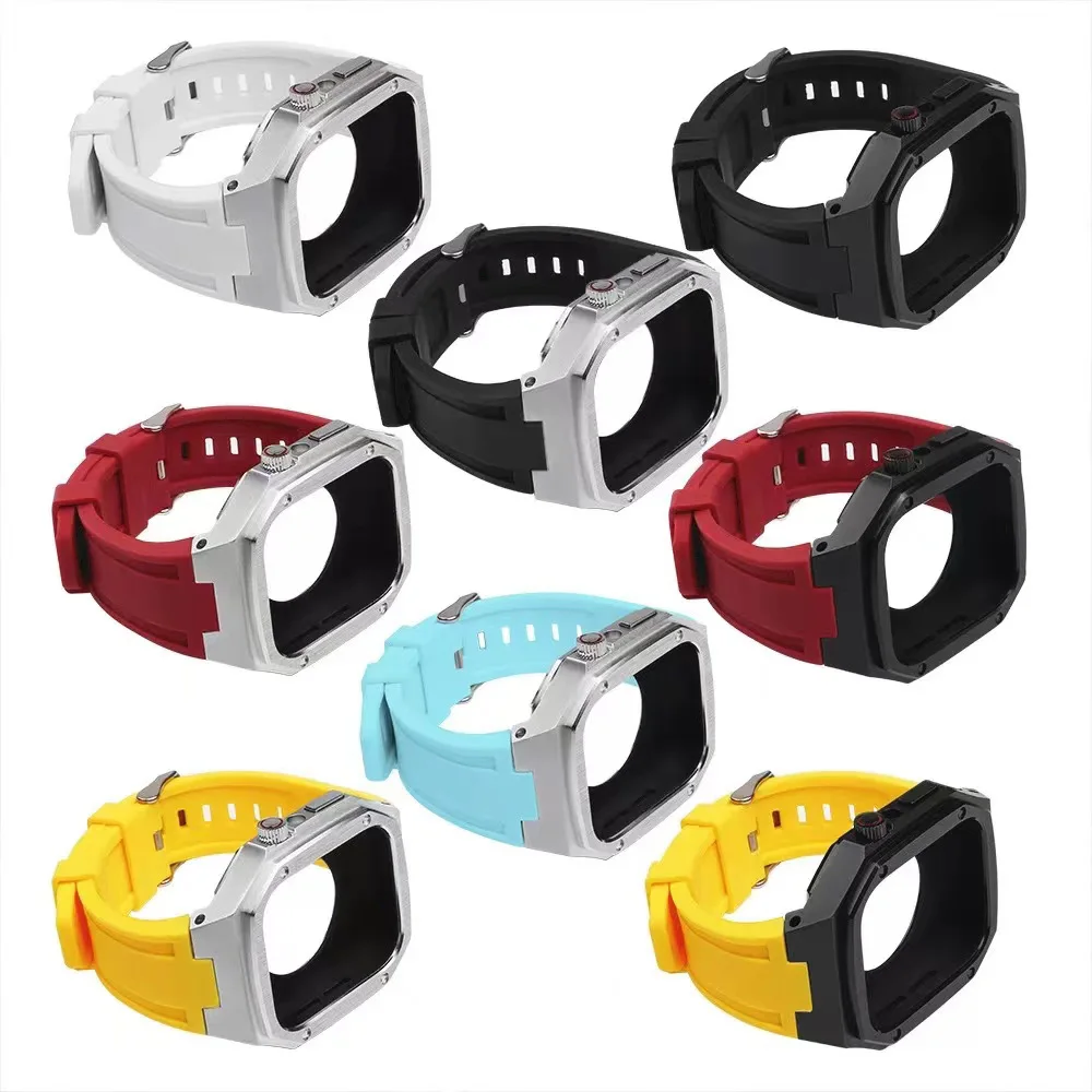 Rubber Strap for Apple Watch Band 45mm 41mm 44mm 40mm Metal Stainless Steel Modification Kit Case for iWatch Series 8 7 6 5 4 SE
Rubber Strap for Apple Watch Band 45mm 41mm 44mm 40mm Metal Stainless Steel Modification Kit Case for iWatch Series 8 7 6 5 4 SE