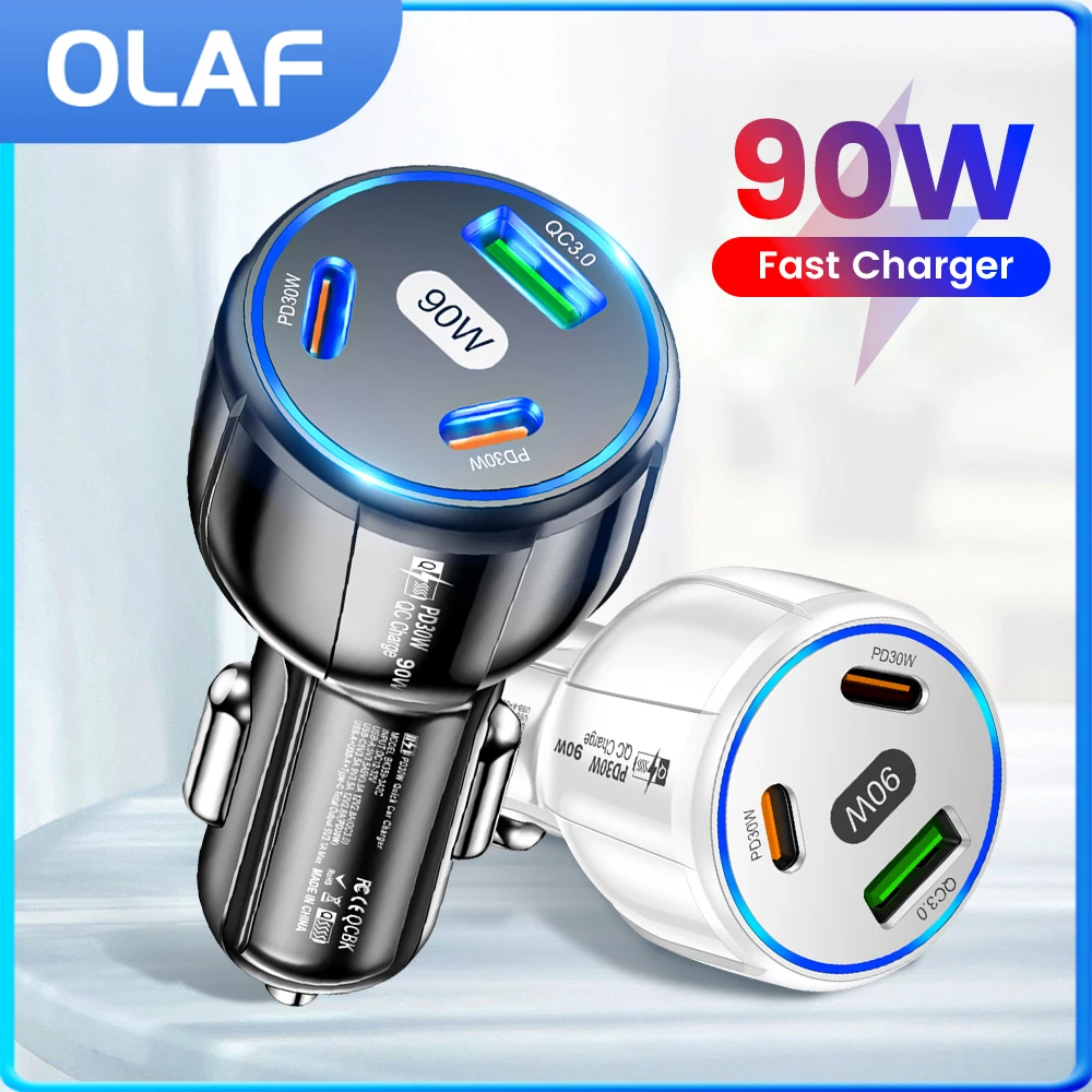 90w 3 Ports Car Charger USB+2PD Fast Charging For Xiaomi 13Pro Oneplus 11 10Pro iPhone 14 13 12 Pro Max POCO F5 Samsung Adapters
90w 3 Ports Car Charger USB+2PD Fast Charging For Xiaomi 13Pro Oneplus 11 10Pro iPhone 14 13 12 Pro Max POCO F5 Samsung Adapters