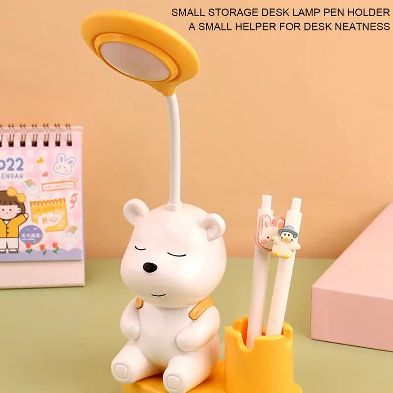 Cartoon Pen Holder Table Lamp Cute Bear Table Lamp With 360 Degrees Adjustable Neck Eye Protection Room Accessories Night Light
Cartoon Pen Holder Table Lamp Cute Bear Table Lamp With 360 Degrees Adjustable Neck Eye Protection Room Accessories Night Light