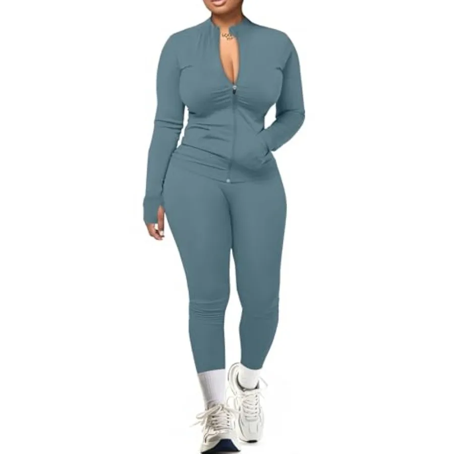 UOUA Two Pcs Outfits Women Tracksuit Sets Long Sleeve Zip Up Jacket and Leggings for Gym Workout Set
UOUA Two Pcs Outfits Women Tracksuit Sets Long Sleeve Zip Up Jacket and Leggings for Gym Workout Set