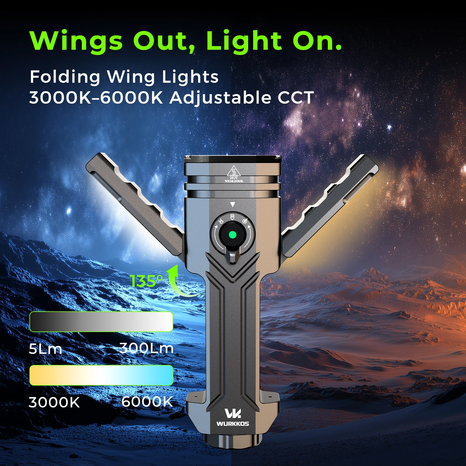 Wurkkos HD02 Rechargeable Flashlight 3200LM IPX6 Torch use 21700 Battery with Spotlight UV Light Side Light for Fishing Camping
Wurkkos HD02 Rechargeable Flashlight 3200LM IPX6 Torch use 21700 Battery with Spotlight UV Light Side Light for Fishing Camping