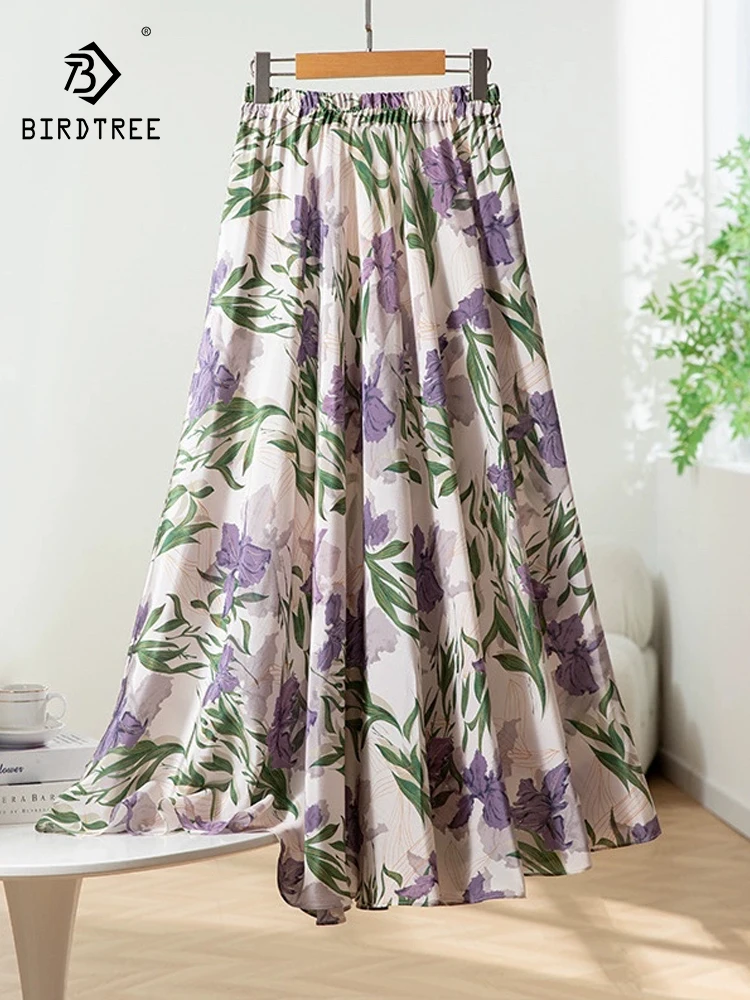 BirdTree- Women 100%Real Silk Elegant Skirts, Elastic Waist Floral Printed, Temperament Party A-line Skirt, 2025 Summer B55326CC
BirdTree- Women 100%Real Silk Elegant Skirts, Elastic Waist Floral Printed, Temperament Party A-line Skirt, 2025 Summer B55326CC
