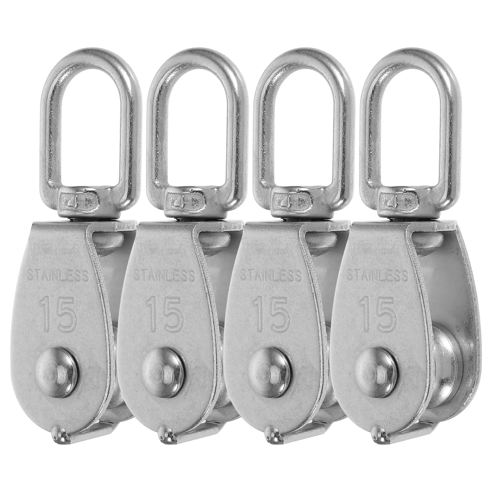 4Pcs Stainless Steel Single Pulley Block Durable Lifting Crane Swivel Hook Wire Rope Pulley System for Marine Warehouse
4Pcs Stainless Steel Single Pulley Block Durable Lifting Crane Swivel Hook Wire Rope Pulley System for Marine Warehouse