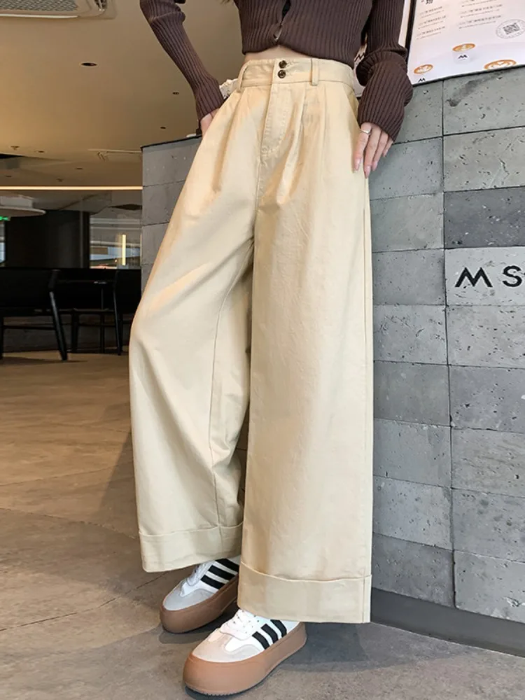 Kobayashi Cotton Denim Wide Leg Pants Women's Spring Autumn Style High Waist Straight Cut No Ironing Needed Korean Commute Style
Kobayashi Cotton Denim Wide Leg Pants Women's Spring Autumn Style High Waist Straight Cut No Ironing Needed Korean Commute Style