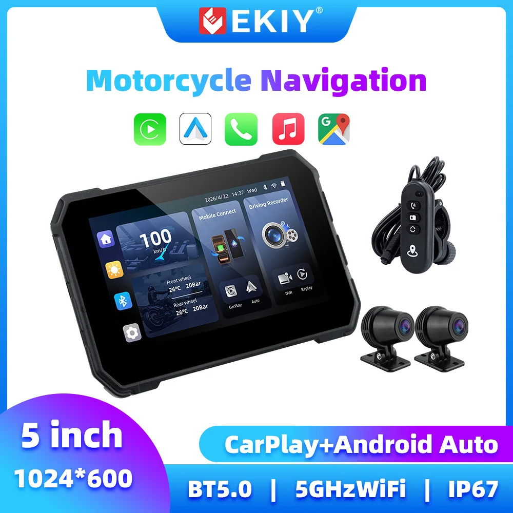 EKIY Motorcycle Carplay 5 Inch Wireless Carplay Android Auto Motorcycle Navigation GPS Display Monitor Motorcycle GPS Screen
EKIY Motorcycle Carplay 5 Inch Wireless Carplay Android Auto Motorcycle Navigation GPS Display Monitor Motorcycle GPS Screen