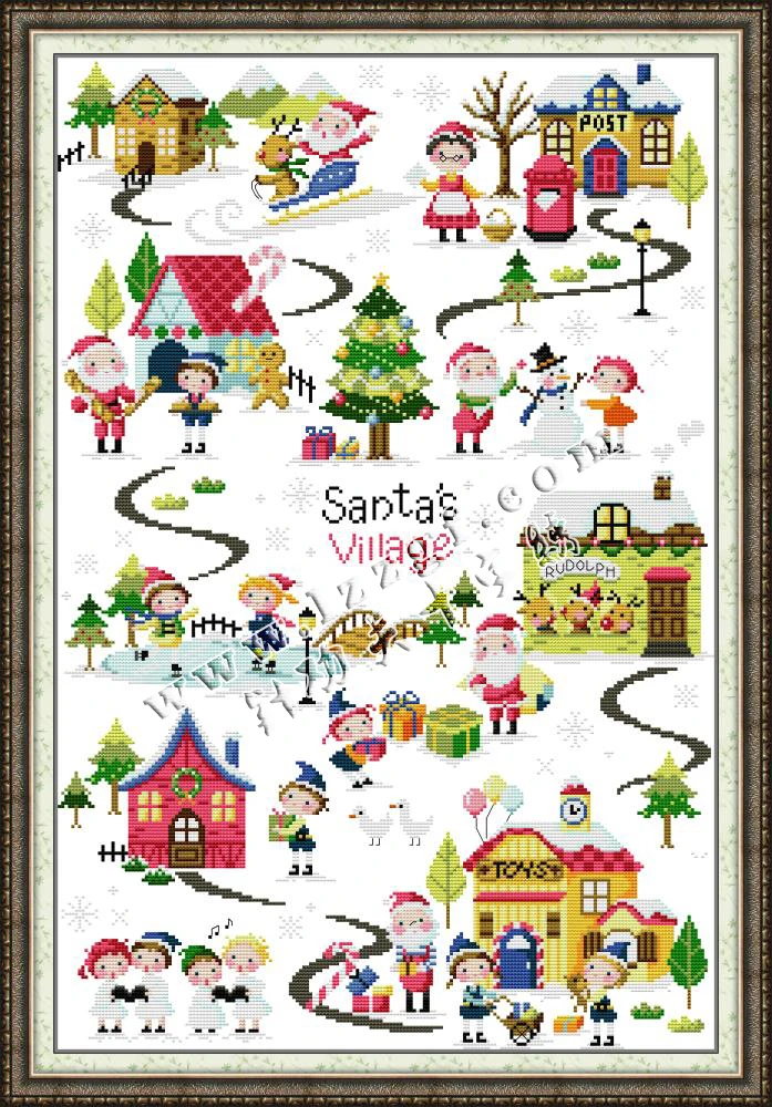 Cross-stitch Complete Set Christmas Village Kit Stamped Printed Counted Unprinted Cloth DMC Needlework Home Decor
Cross-stitch Complete Set Christmas Village Kit Stamped Printed Counted Unprinted Cloth DMC Needlework Home Decor