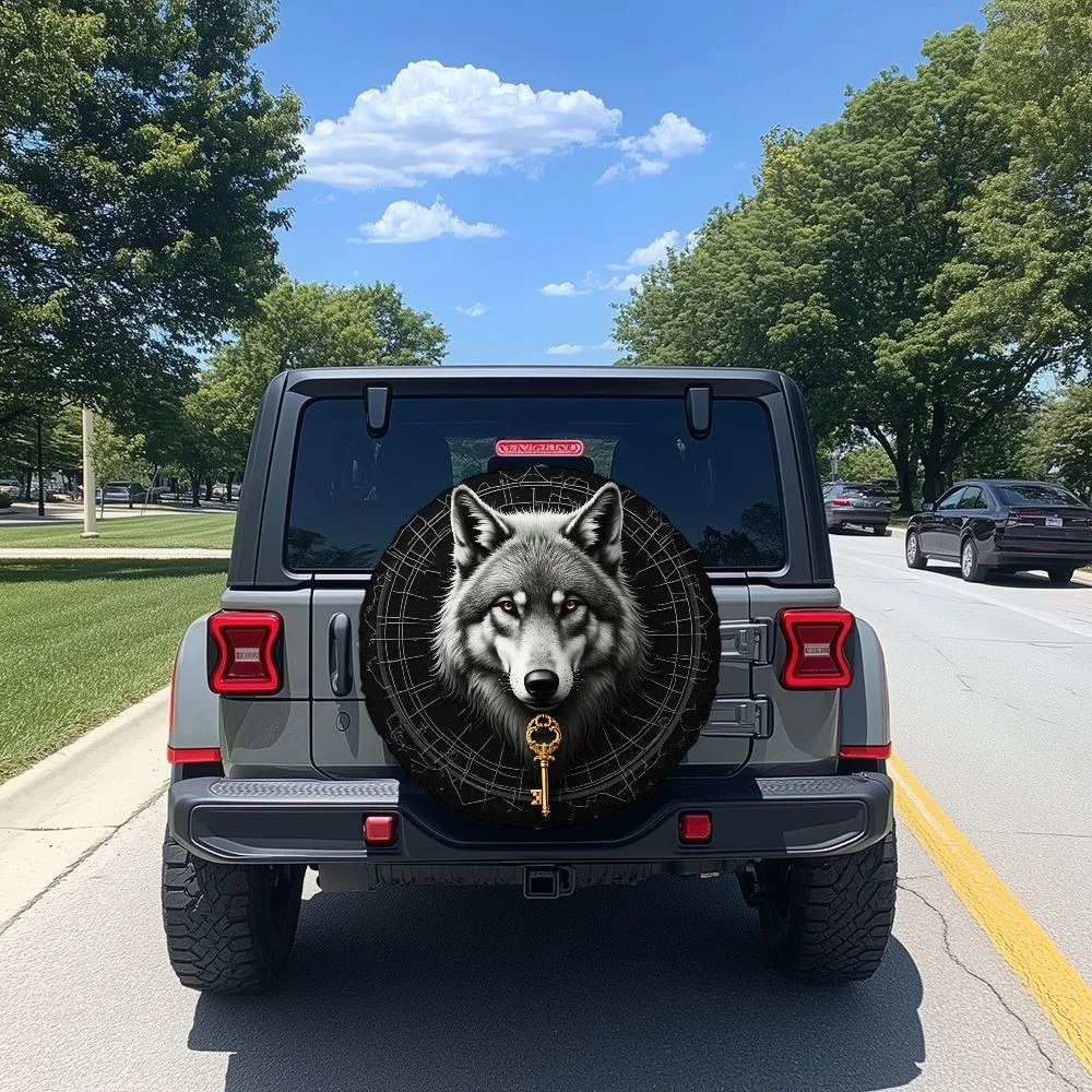 Wolf Head Key Graphic Spare Tire Cover For Jeep SUV RV Durable Waterproof Polyester
Wolf Head Key Graphic Spare Tire Cover For Jeep SUV RV Durable Waterproof Polyester