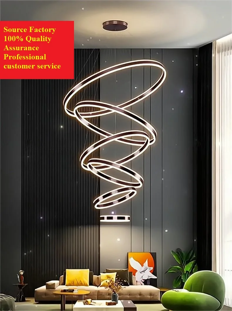 Multi-ring chandelier Duplex Villa Laminated Large Size Ring LED Chandelier Height can be customized Rings Chandelier
Multi-ring chandelier Duplex Villa Laminated Large Size Ring LED Chandelier Height can be customized Rings Chandelier