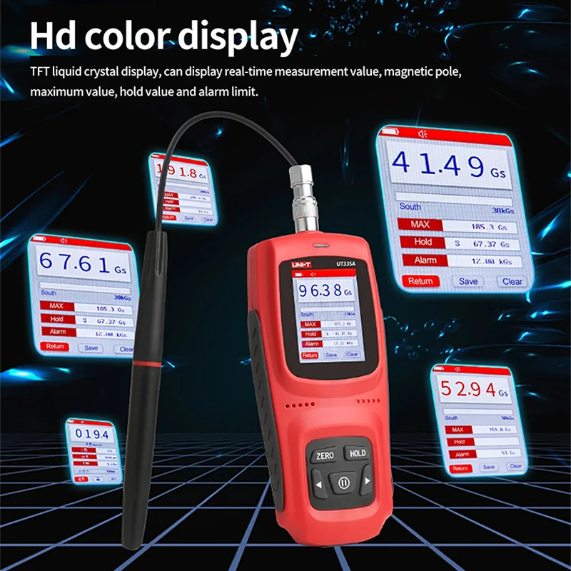 UNI-T Handheld Digital Gauss Meter Detection 0~3000mT/kGs Surface Magnetic Strength Gaussian For Magnetic Field Detection UT335A
UNI-T Handheld Digital Gauss Meter Detection 0~3000mT/kGs Surface Magnetic Strength Gaussian For Magnetic Field Detection UT335A