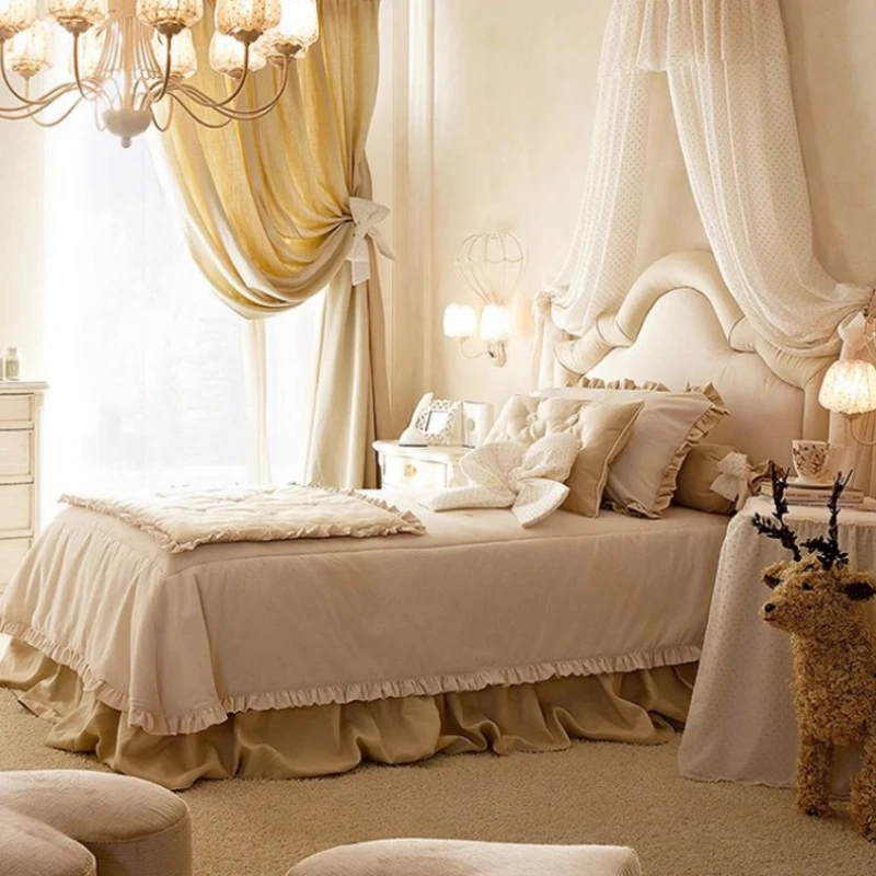 Princess Aesthetics Bed Nordic Safe Lazy Fashionable Bed Comfortable Minimalist Soft Kawaii Camas Matrimoniales Furniture
Princess Aesthetics Bed Nordic Safe Lazy Fashionable Bed Comfortable Minimalist Soft Kawaii Camas Matrimoniales Furniture