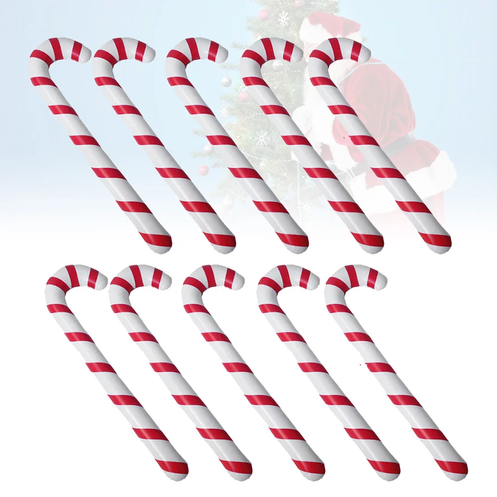 10pcs Christmas Inflation Crutches Red White Stripe Pattern Durable Party Decorations For Holiday Event Background Decoration
10pcs Christmas Inflation Crutches Red White Stripe Pattern Durable Party Decorations For Holiday Event Background Decoration
