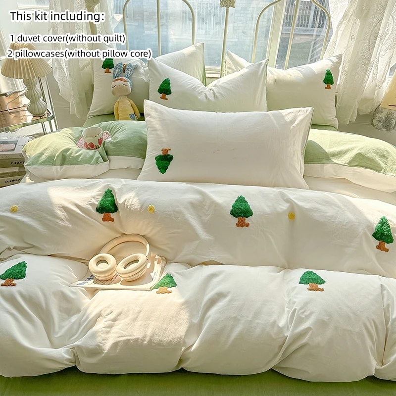 3 Piece bedding Set green Christmas tree embroidery Quilt cover Set comfortable duvet cover set for All Season
3 Piece bedding Set green Christmas tree embroidery Quilt cover Set comfortable duvet cover set for All Season