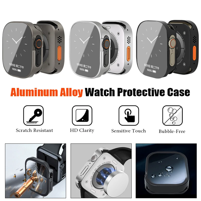 Чехол из алюминиевого сплава для Apple Watch Ultra 3/2 49 мм 45 мм, S11/10 42 мм 46 мм, полностью закрывающий водонепроницаемый металлический защитный чехол для часов
Чехол из алюминиевого сплава для Apple Watch Ultra 3/2 49 мм 45 мм, S11/10 42 мм 46 мм, полностью закрывающий водонепроницаемый металлический защитный чехол для часов