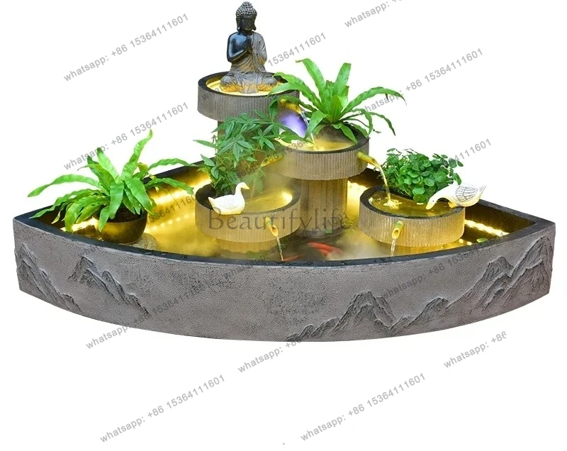 Courtyard Balcony Garden Fish Pond Fountain Landscaping Outdoor Rockery Waterscape Ornaments Flow
Courtyard Balcony Garden Fish Pond Fountain Landscaping Outdoor Rockery Waterscape Ornaments Flow