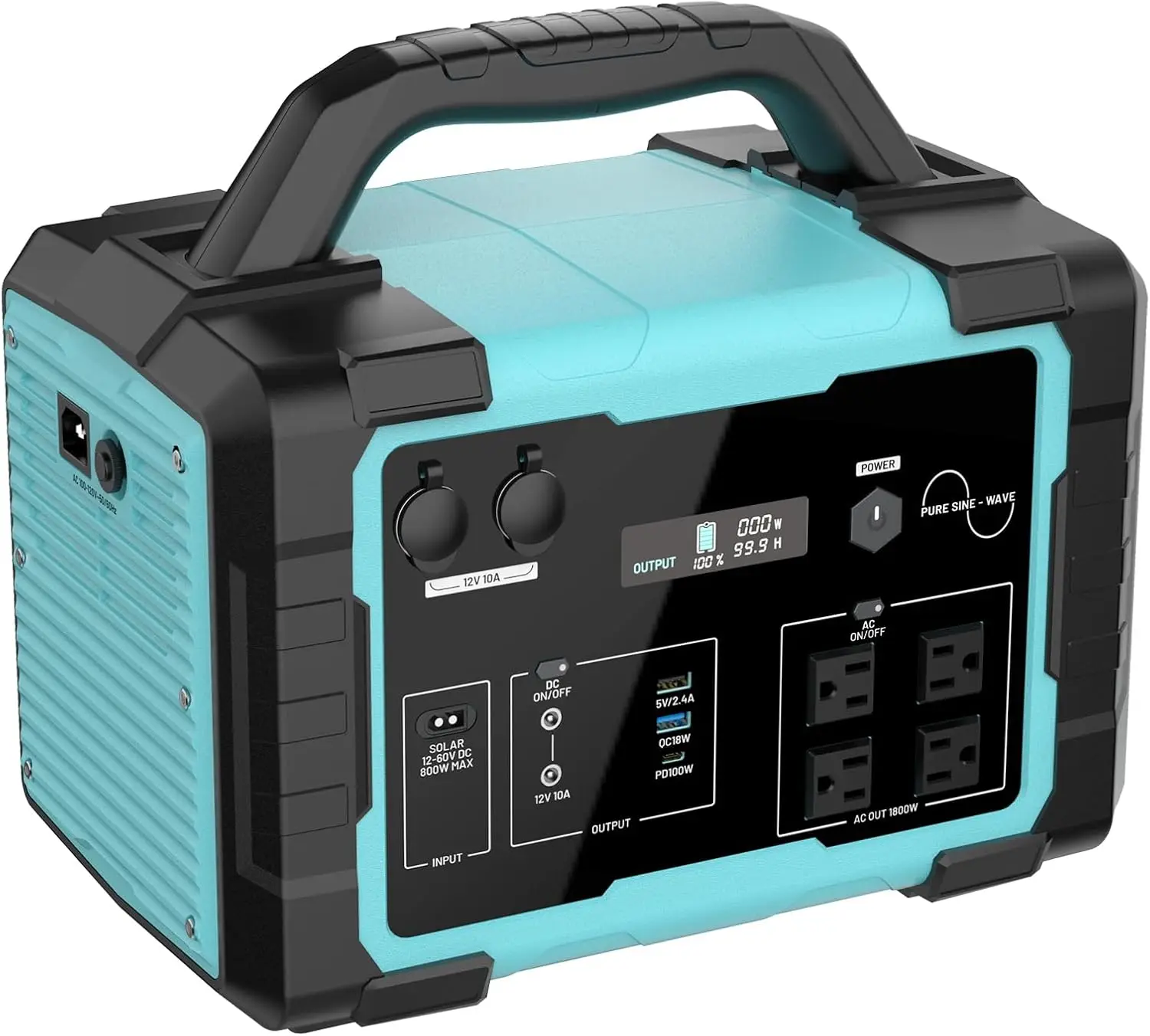 Portable Power Station 1800W (3600W Surge), 1024Wh LiFePO4 Solar Generator, 1.5H Fast Charging Home Battery Backup with 4 AC
Portable Power Station 1800W (3600W Surge), 1024Wh LiFePO4 Solar Generator, 1.5H Fast Charging Home Battery Backup with 4 AC