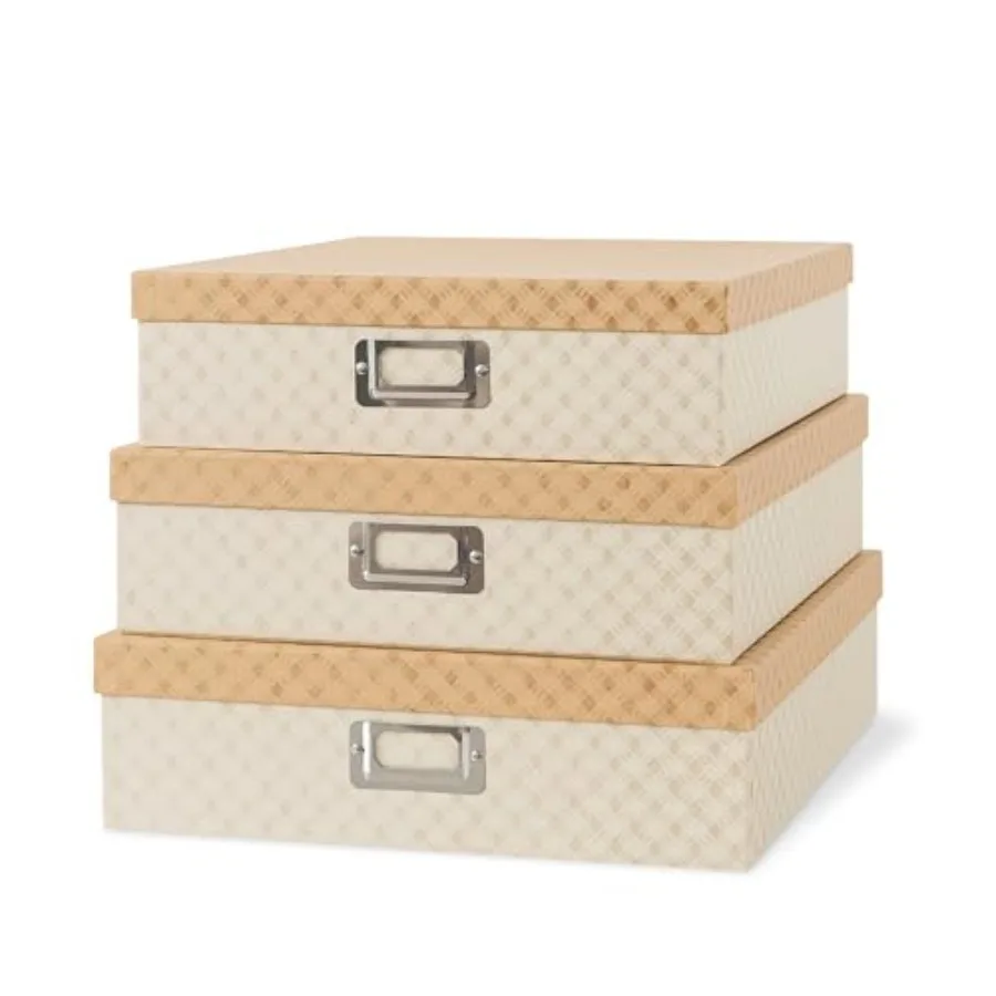 Decorative Storage Boxes with Lids for Organizing Set of 3 Jumbo Scrapbook Letter Storage Boxes for Documents Photos Keepsakes
Decorative Storage Boxes with Lids for Organizing Set of 3 Jumbo Scrapbook Letter Storage Boxes for Documents Photos Keepsakes