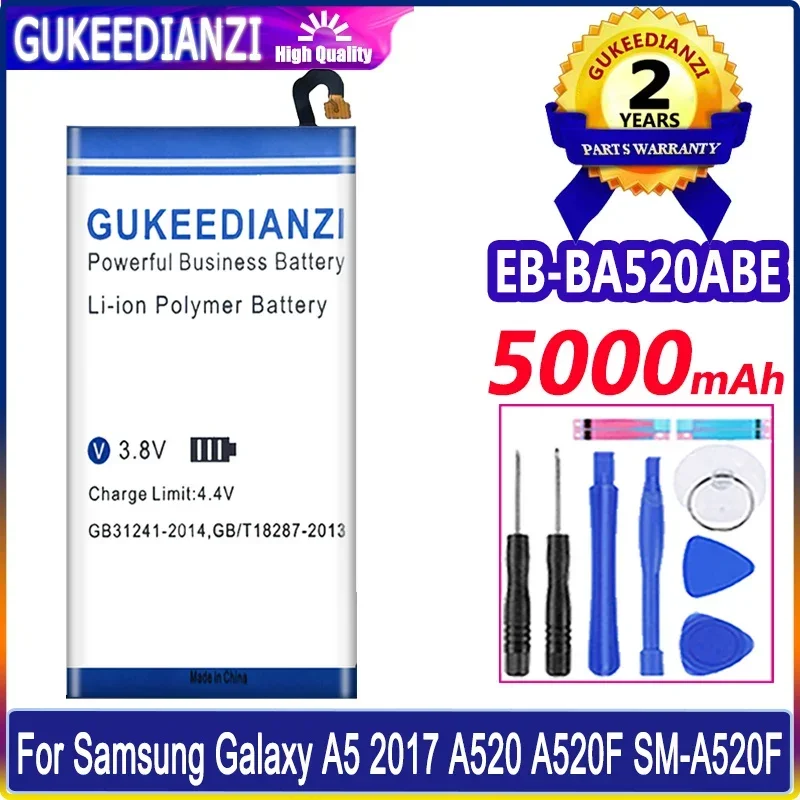 GUKEEDIANZI Battery EB-BA520ABE 5000mAh For Samsung Galaxy A5 2017 Edition A520 SM-A520F A520K A520L A520S A520W A520F/DS
GUKEEDIANZI Battery EB-BA520ABE 5000mAh For Samsung Galaxy A5 2017 Edition A520 SM-A520F A520K A520L A520S A520W A520F/DS