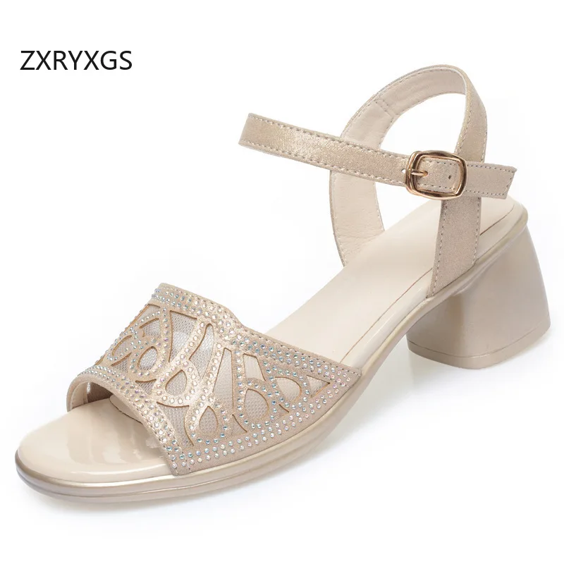 ZXRYXGS 2026 New Summer Genuine Leather Mesh Rhinestone Women Fashionable Sandals Large Size Fish Mouth Mid Heel Sandals Tide
ZXRYXGS 2026 New Summer Genuine Leather Mesh Rhinestone Women Fashionable Sandals Large Size Fish Mouth Mid Heel Sandals Tide