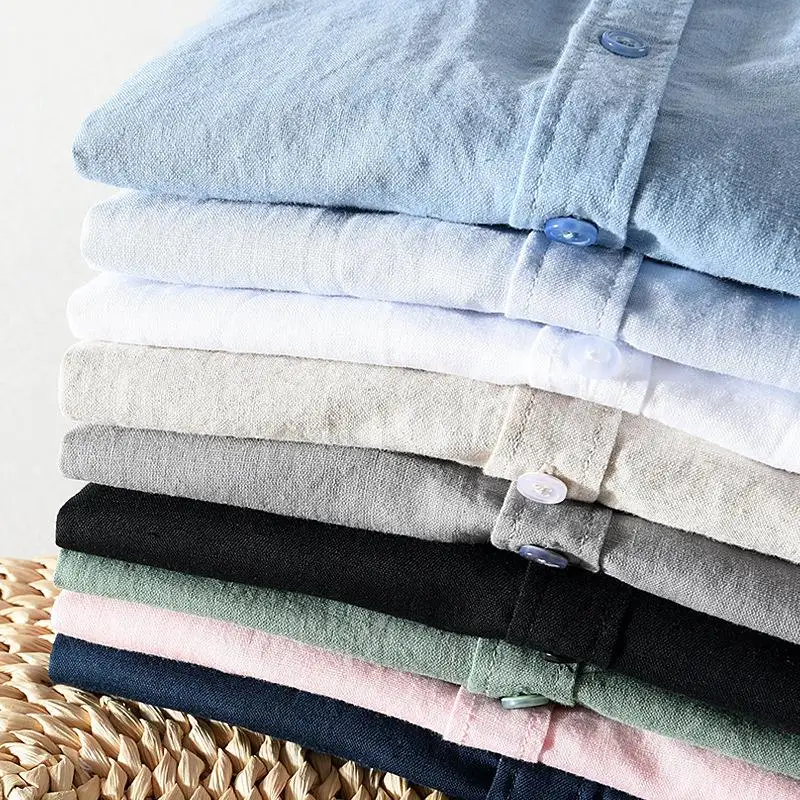 Men's Linen ort Sve irt Square Ne Cotton Summer Thi Wide Fit Pure Color Casual Faion Men's Clothing 
Men's Linen ort Sve irt Square Ne Cotton Summer Thi Wide Fit Pure Color Casual Faion Men's Clothing