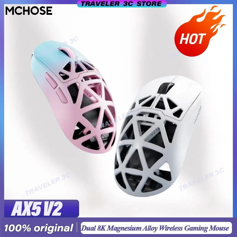 MCHOSE AX5 V2 Трехрежимная беспроводная игровая мышь из магниевого сплава Paw3950 Двойной датчик 8k Скорость заката 54 г Легкий индивидуальный заказ
MCHOSE AX5 V2 Трехрежимная беспроводная игровая мышь из магниевого сплава Paw3950 Двойной датчик 8k Скорость заката 54 г Легкий индивидуальный заказ