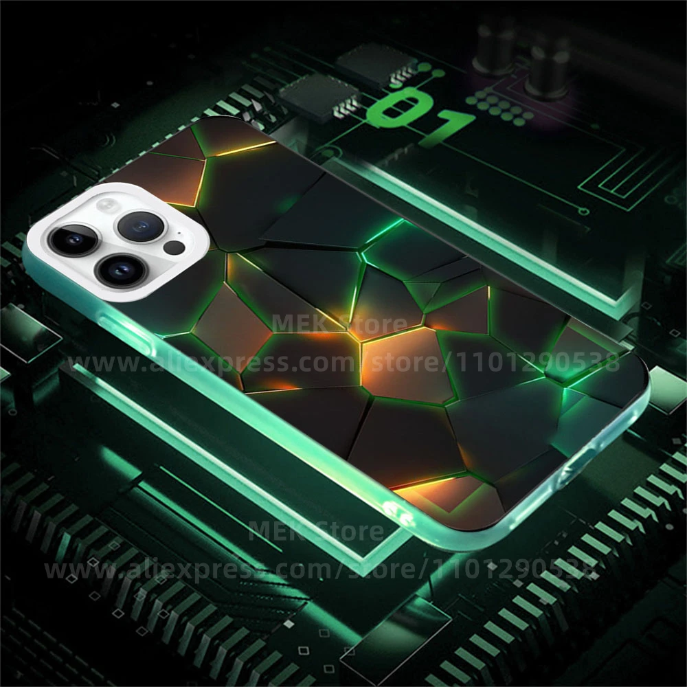Yellow Green Grid Pattern Luminous LED Call Light Up Flash Transparent Phone Case For iPhone Air 17 Pro Max 12 11
Yellow Green Grid Pattern Luminous LED Call Light Up Flash Transparent Phone Case For iPhone Air 17 Pro Max 12 11