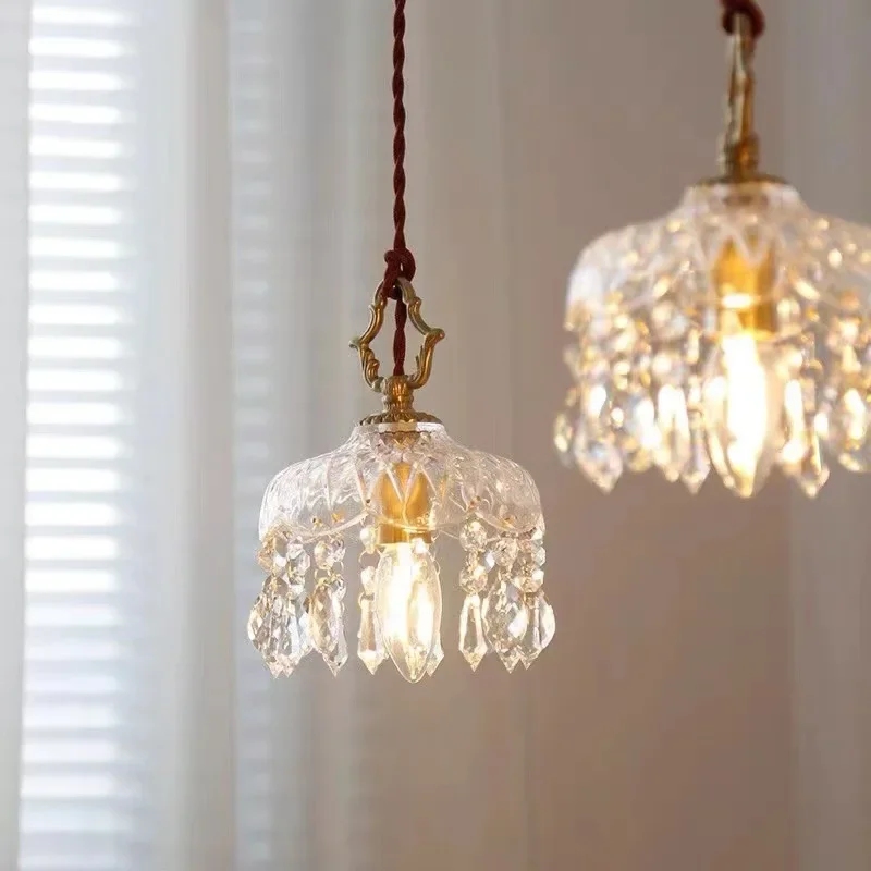 French retro chandelier medieval glass lamp living room bedroom corridor dining room decorative lamp European American glass
French retro chandelier medieval glass lamp living room bedroom corridor dining room decorative lamp European American glass