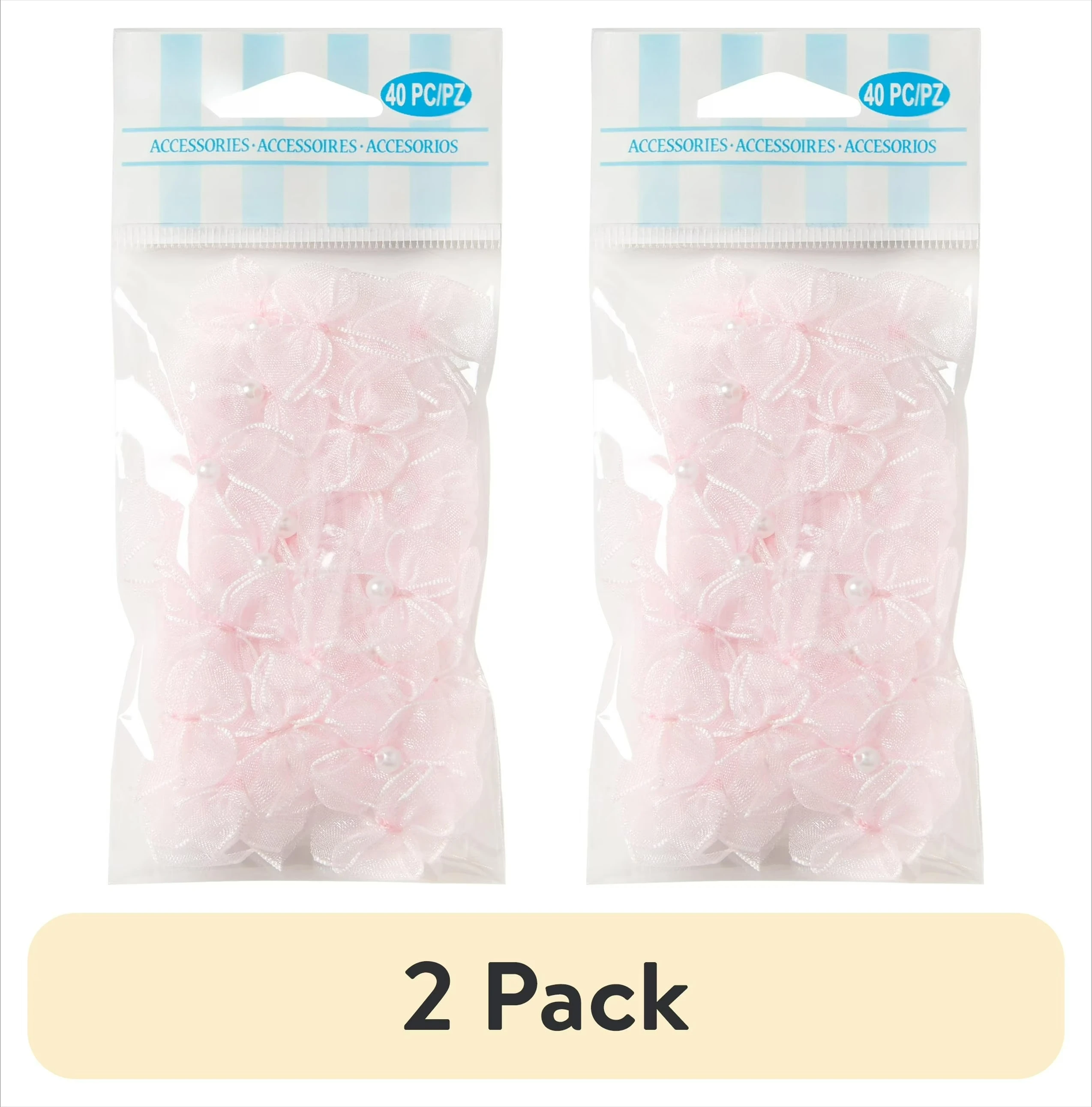 (2 pack) Lt Pink 5/8 inch Value Pack Sheer 2 Loop Bow with Pearl Accessory for Wedding, Hair Clips, and Scrapbooking, 40 count
(2 pack) Lt Pink 5/8 inch Value Pack Sheer 2 Loop Bow with Pearl Accessory for Wedding, Hair Clips, and Scrapbooking, 40 count